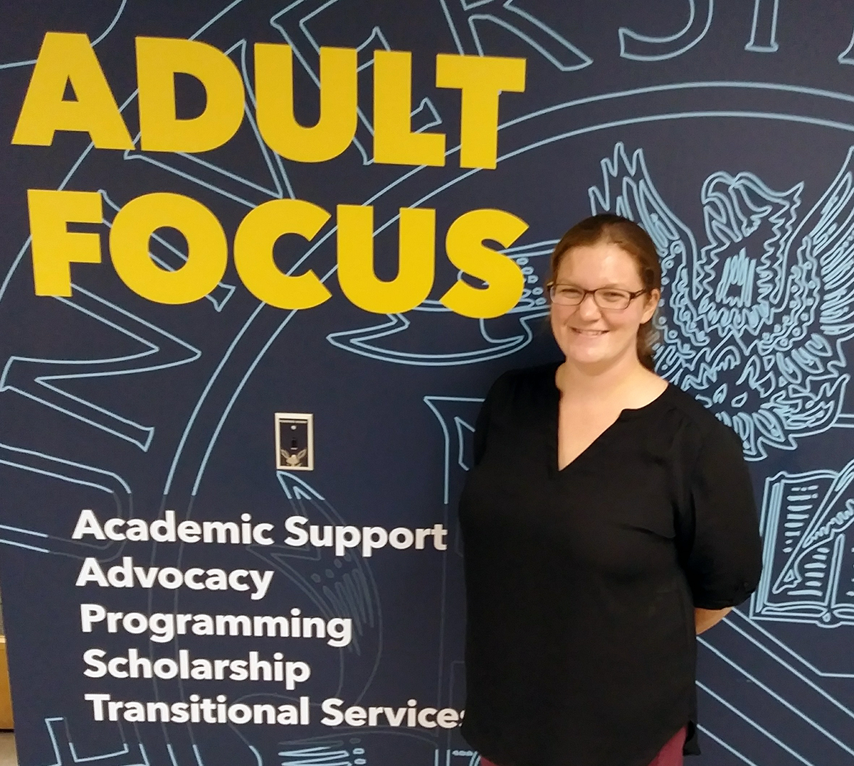 Marisa Peterson in UA Adult Focus office